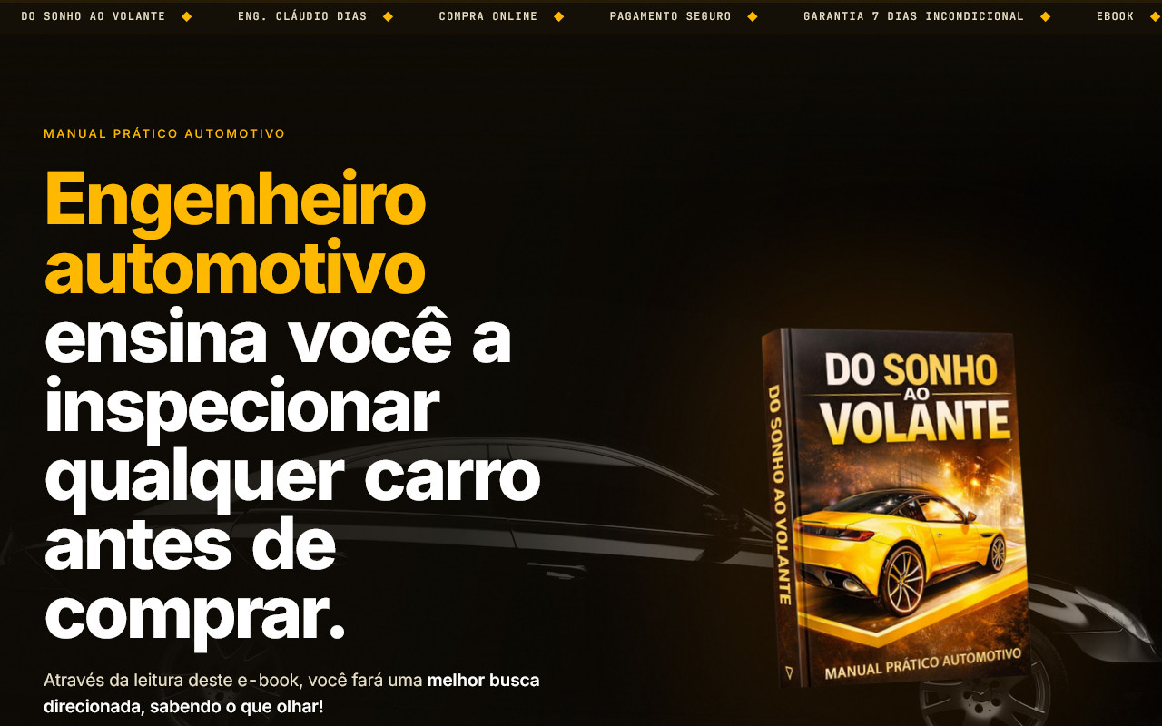 Mockup do site Alive pro nicho Manual prático automotivo