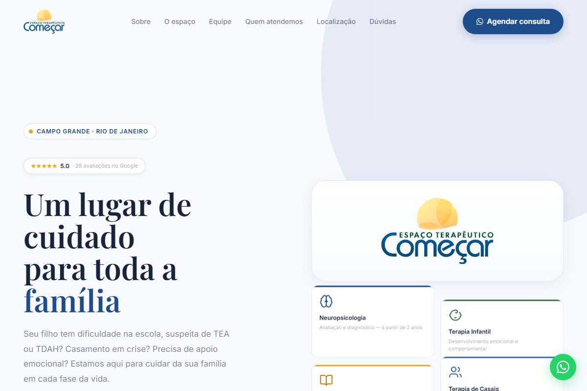 Mockup do site Alive pro nicho Clínica de saúde mental · Rio de Janeiro