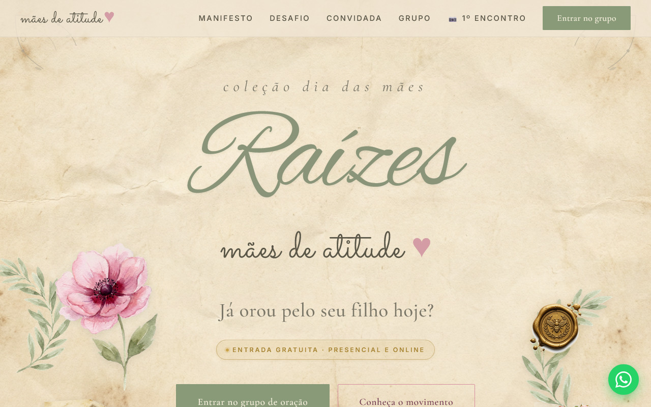 Mockup do site Alive pro nicho Evento · Movimento de oração