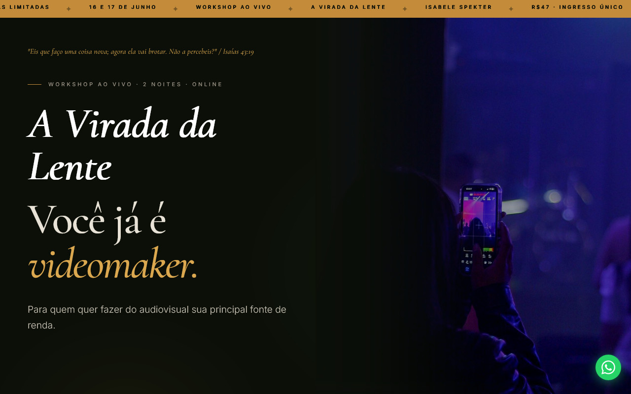 Mockup do site Alive pro nicho Workshop · Isabele Spekter